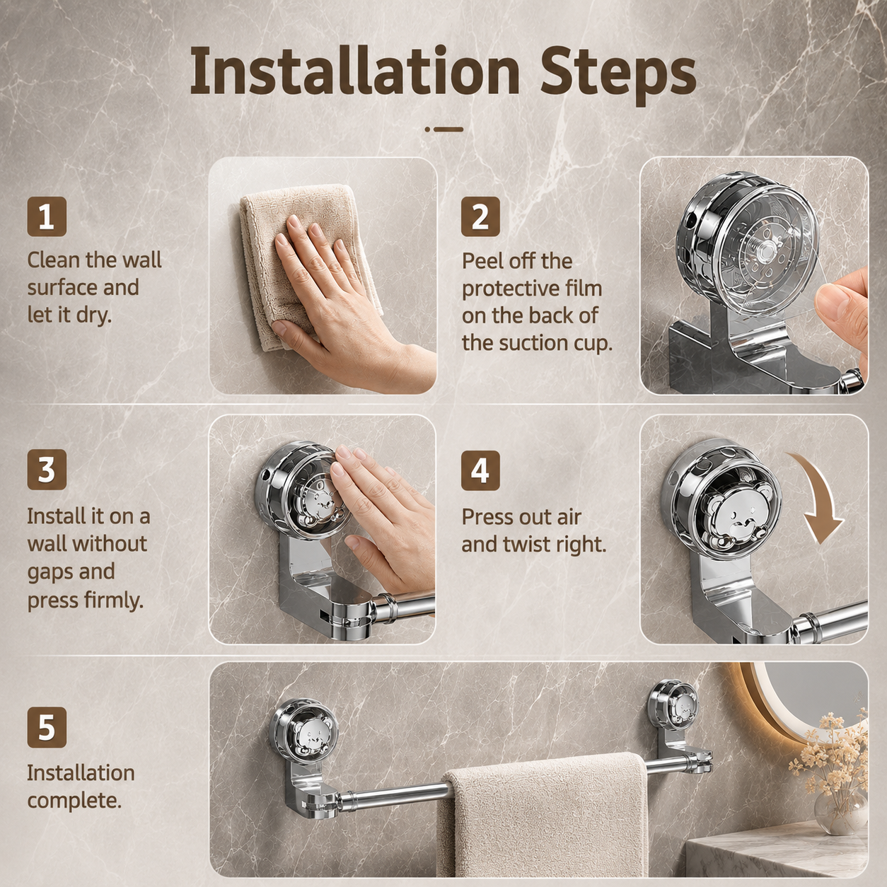 ✨✨Adjustable Suction Cup Towel Bar