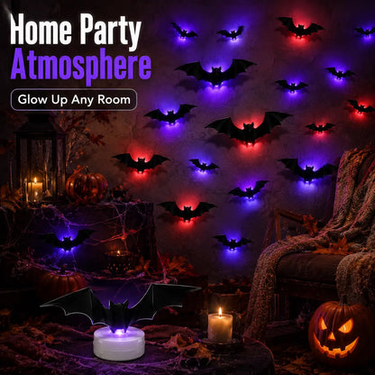 🎃 Ready for Halloween? LED Glowing Bat Wall Lights for Spooky Day🦇✨