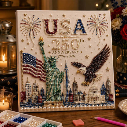 🎄 Premium 3D Pearl Christmas Diamond Painting Art Kit | Luxury Flocked Canvas with Scratch-Resistant Non-Fading Pearl Beads DIY Holiday Decor 🎅⛄️❄️