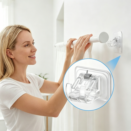 🏠✨ Transparent Hanging Rod Clip