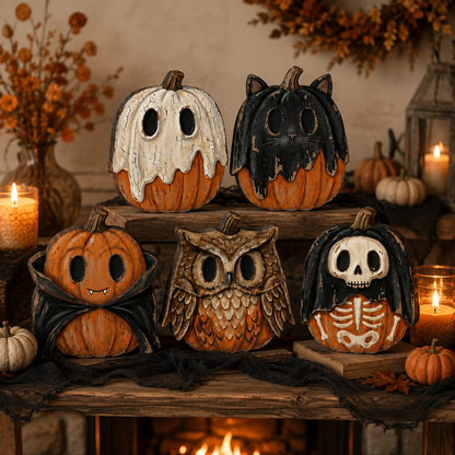 🎃 49% OFF Today | Vintage Wooden Pumpkin Tabletop Decor 🍂 Rustic Halloween Home Decoration