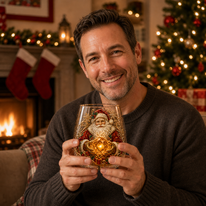 🎄✨ Enchanted Christmas Crystal Glass Art Cup | Bright Raised 3D Holiday Glassware for Whiskey, Festive Décor & Magical Gifts 🎁