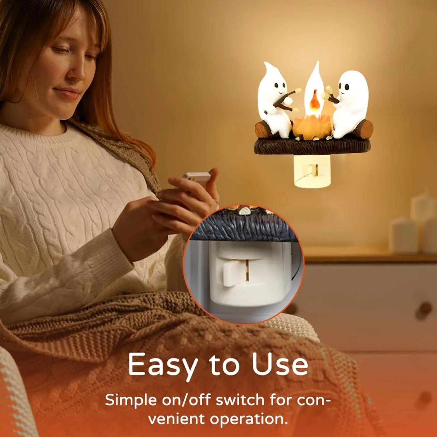 🔥Last Day Sale Price | 2026 Ghost Campfire Flickering Nightlight✨🔥👻
