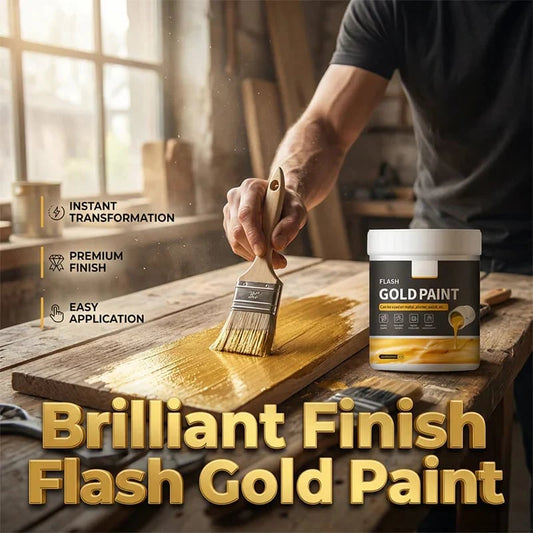 💐 49% OFF Today | Water-Based Flash Gold Paint 🎨 Metallic Shine for Canvas, Wood & Ceramic