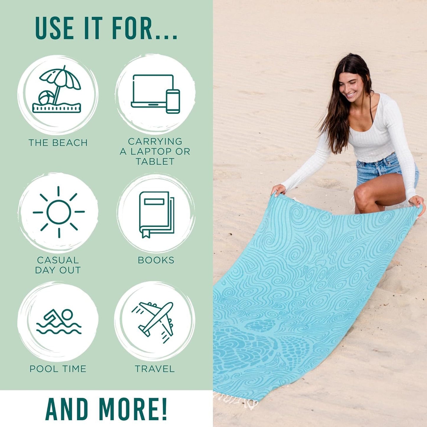 ⏰2026 HOT SALE 49% OFF - 🏖️2-in-1 Convertible Towel & Backpack with Inner Zip Pocket & Sand-Repelling Fabric