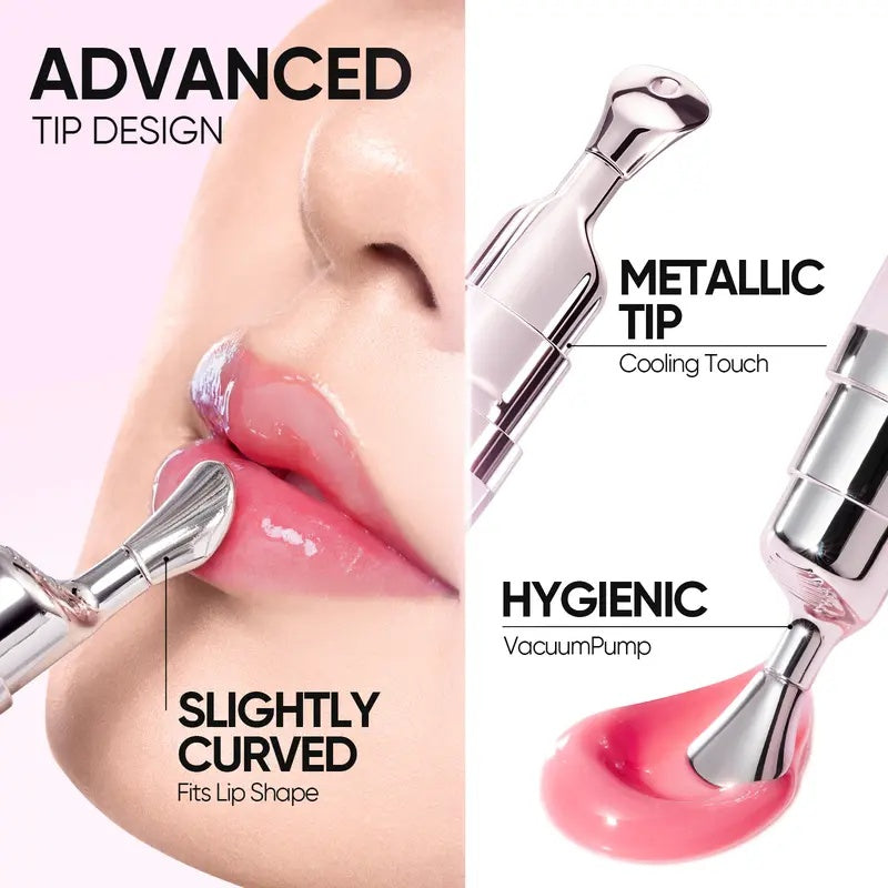 💄Mirror-Finish Lip Gloss Serum with Metal Massage Applicator💋