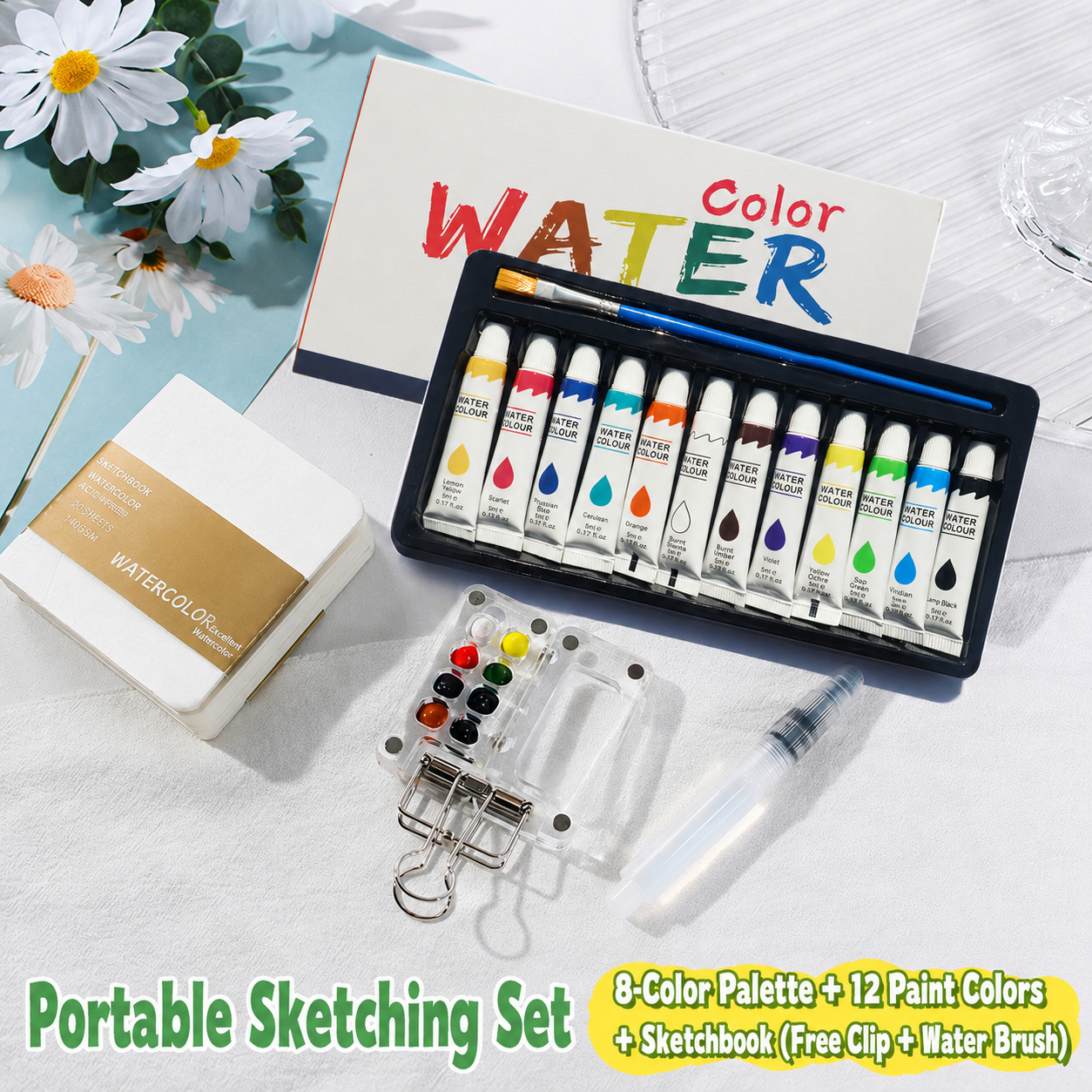 ✨Over 50% OFF Today! 🖌️ Pocket-Sized Watercolor Set for Travel & Journaling