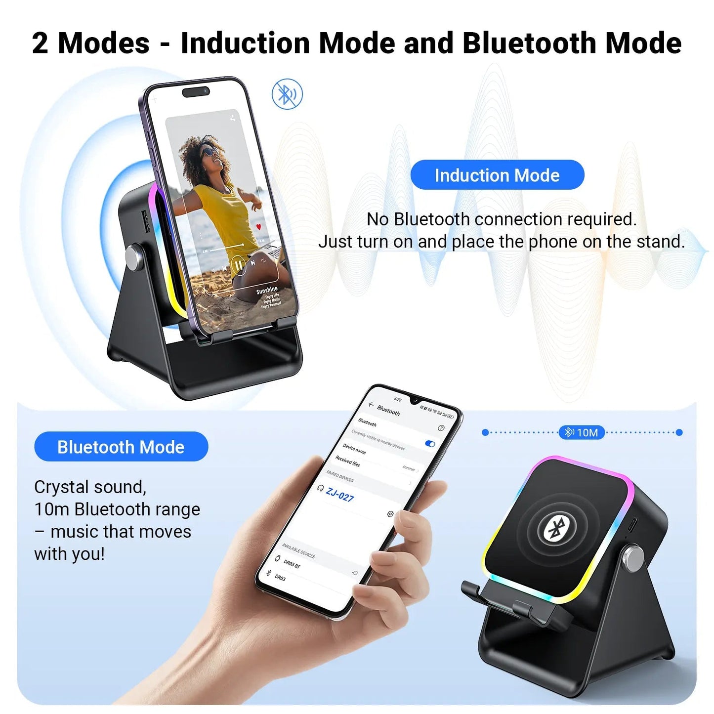 3-in-1 Wireless Speaker Phone Stand with Power Bank