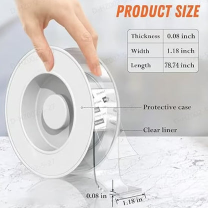 ✨Extra Large Double Sided Tape, Clear & Tough Nano Tape, Multipurpose Mounting Tape