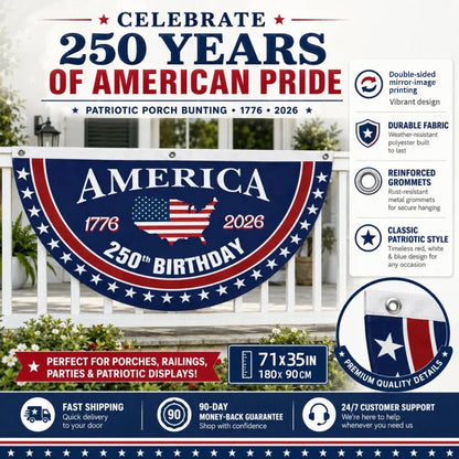🦅🎆 Patriotic Best Seller  USA 250th Anniversary Flag Banner – Honor the American Spirit