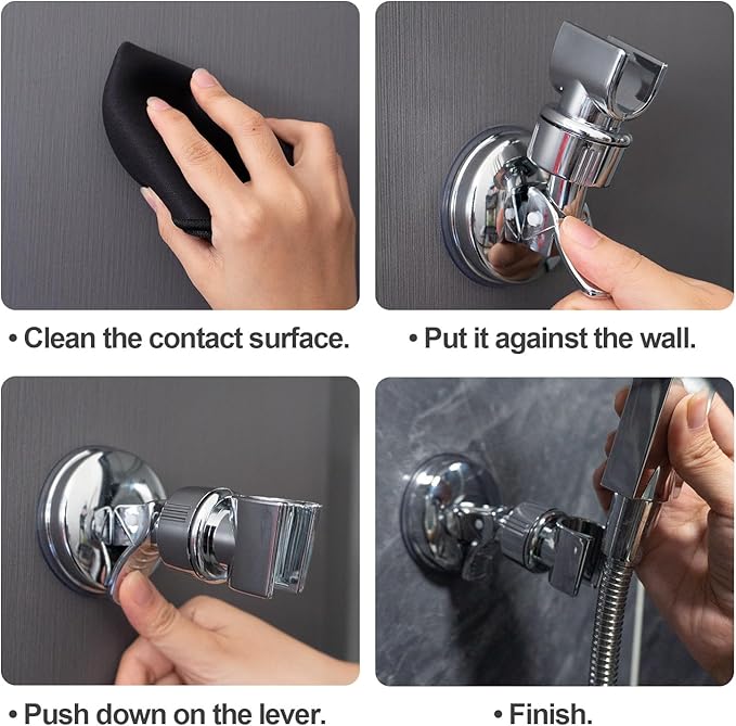 🔥 Hot Sale 49% OFF | 🚿 Adjustable Shower Head Holder Set | No-Drill Suction Mount (2PCS)