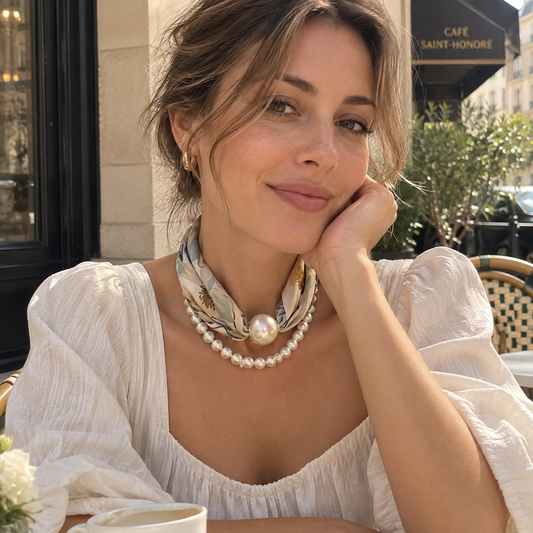 Pearl Scarf Necklace – Elegance in Every Detail