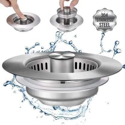 🔥LAST DAY 50% OFF-Upgraded 3 in 1 Kitchen Sink Drain Strainer