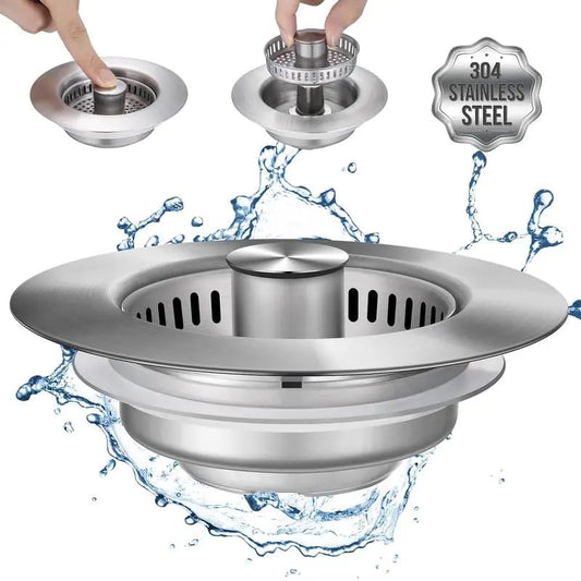 🔥LAST DAY 50% OFF-Upgraded 3 in 1 Kitchen Sink Drain Strainer