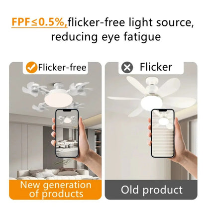 2-in-1 E27 Ceiling Fan Light with Remote Control