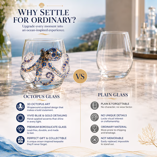 2026 HOT SALE🌊 3D Ocean Animal Artisan Glassware Collection | For Fresher Sips, Sunlight-Catching Details, Coastal Elegance & Elevated Home Bar Vibes ✨