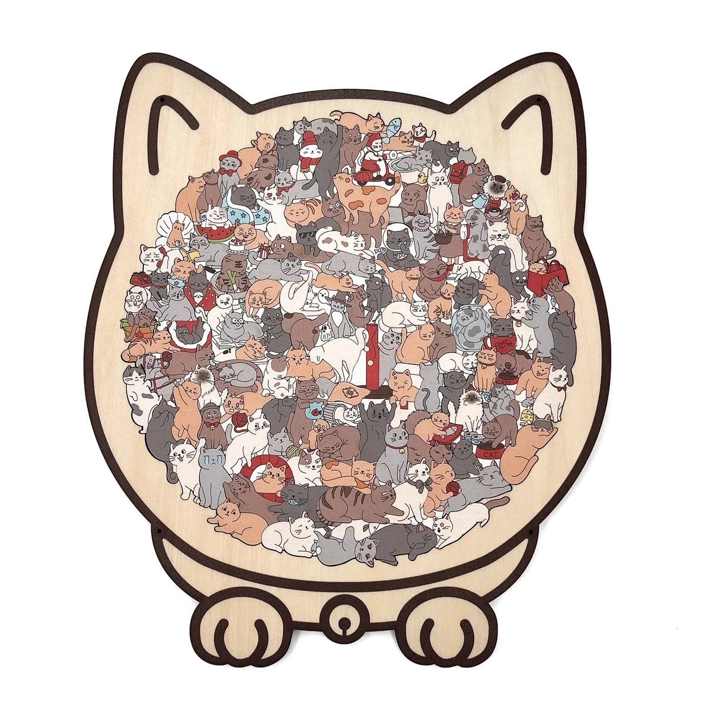🔥LAST DAY 50% OFF - 🐱🐶 Cute Cat and Dog Puzzle – A Wooden Work of Art You Can Build🧩
