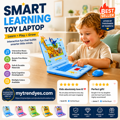 👧Educational toys to boost kids' thinking skills！🖥️Interactive Simulation Toy Laptop