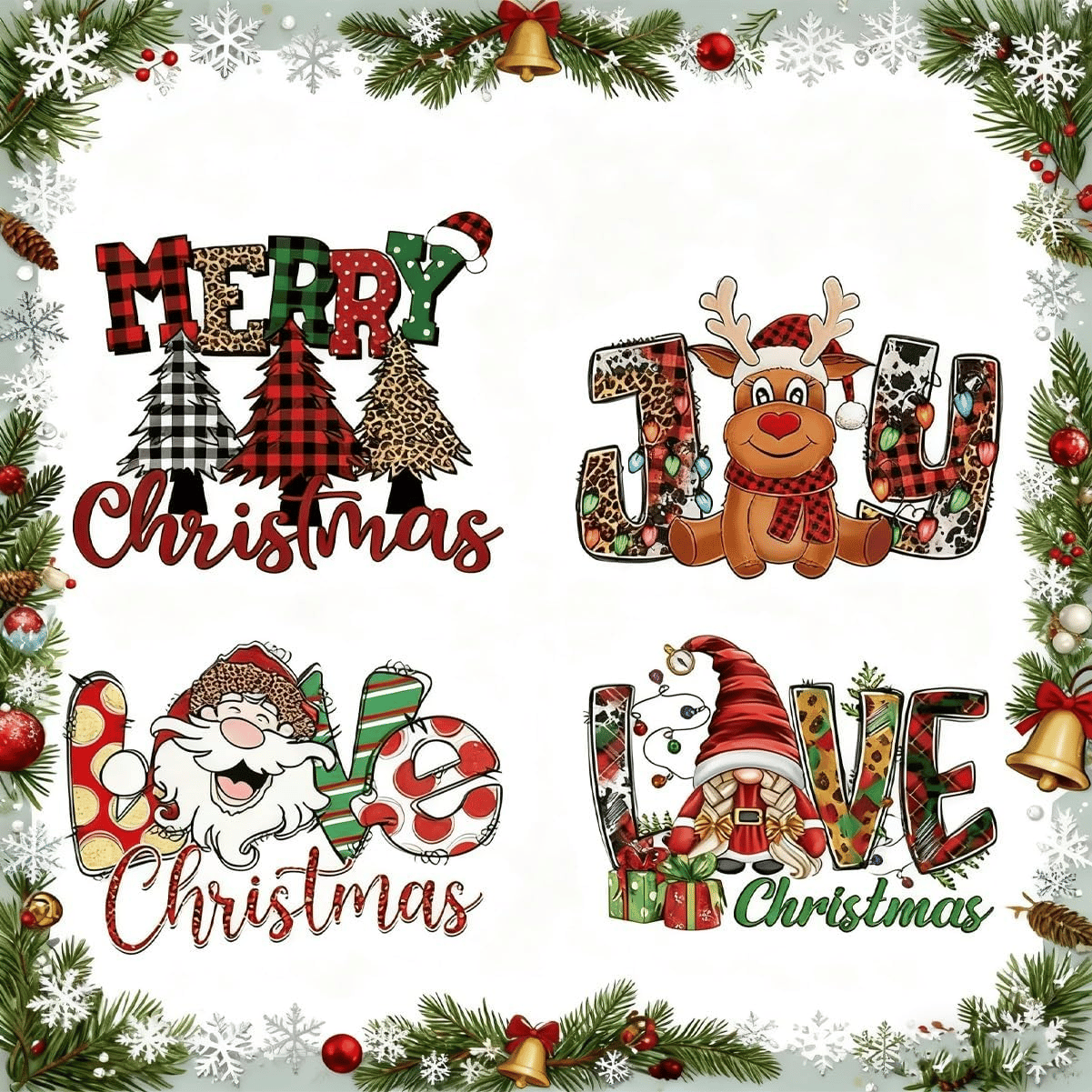 🎄15PCS Christmas Mystery DTF Transfer Bundle  for Festive DIY Creations