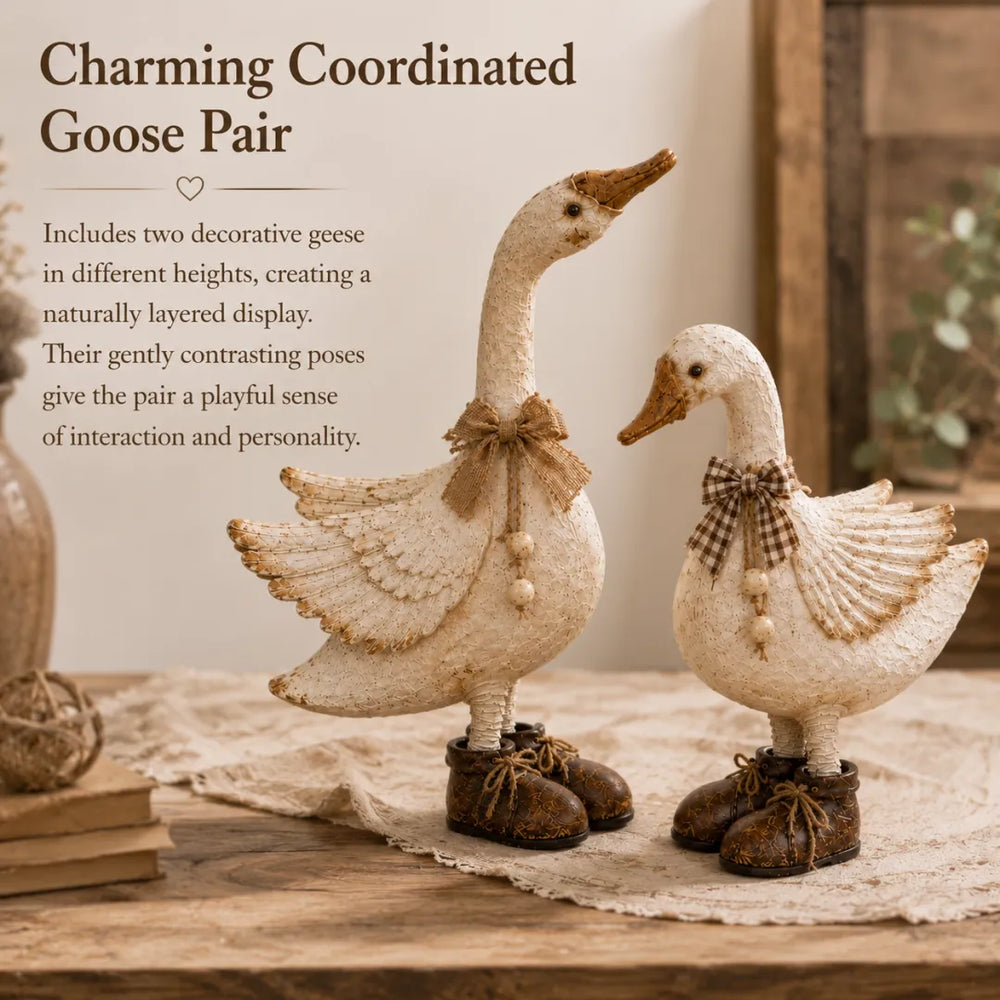 Textured finish on a farmhouse goose figurine