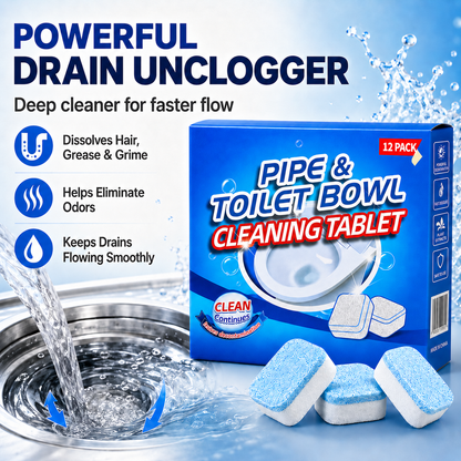 💥 50% OFF Today | Drain Cleaning Tablets 12 Pack 🫧 For Sinks, Showers & Washing Machines