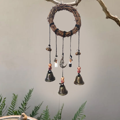 🔔🌙 Witch Bell & Blessing Bottle Charm – Protective Hanging Decor