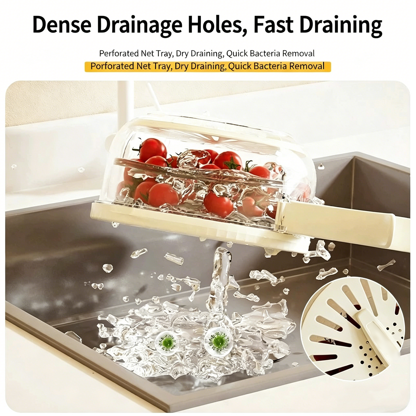 🔥2026 Hot Sale🧺 Collapsible Drain Basket with Handle – Wash, Drain & Fresh Storage All-in-One 💧✨