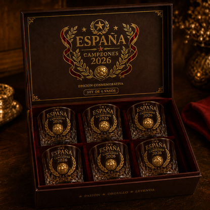 🏆España Campeones 2026 Commemorative Whiskey Decanter & Glassware Collection