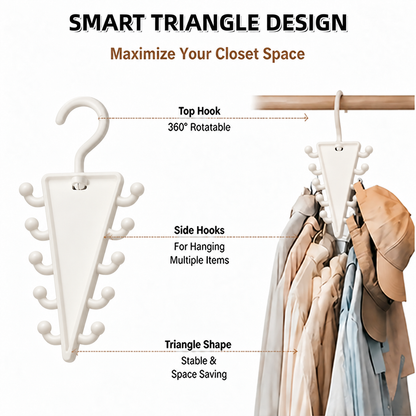 Space-Saving 12-Hook Rotating Closet Organizer