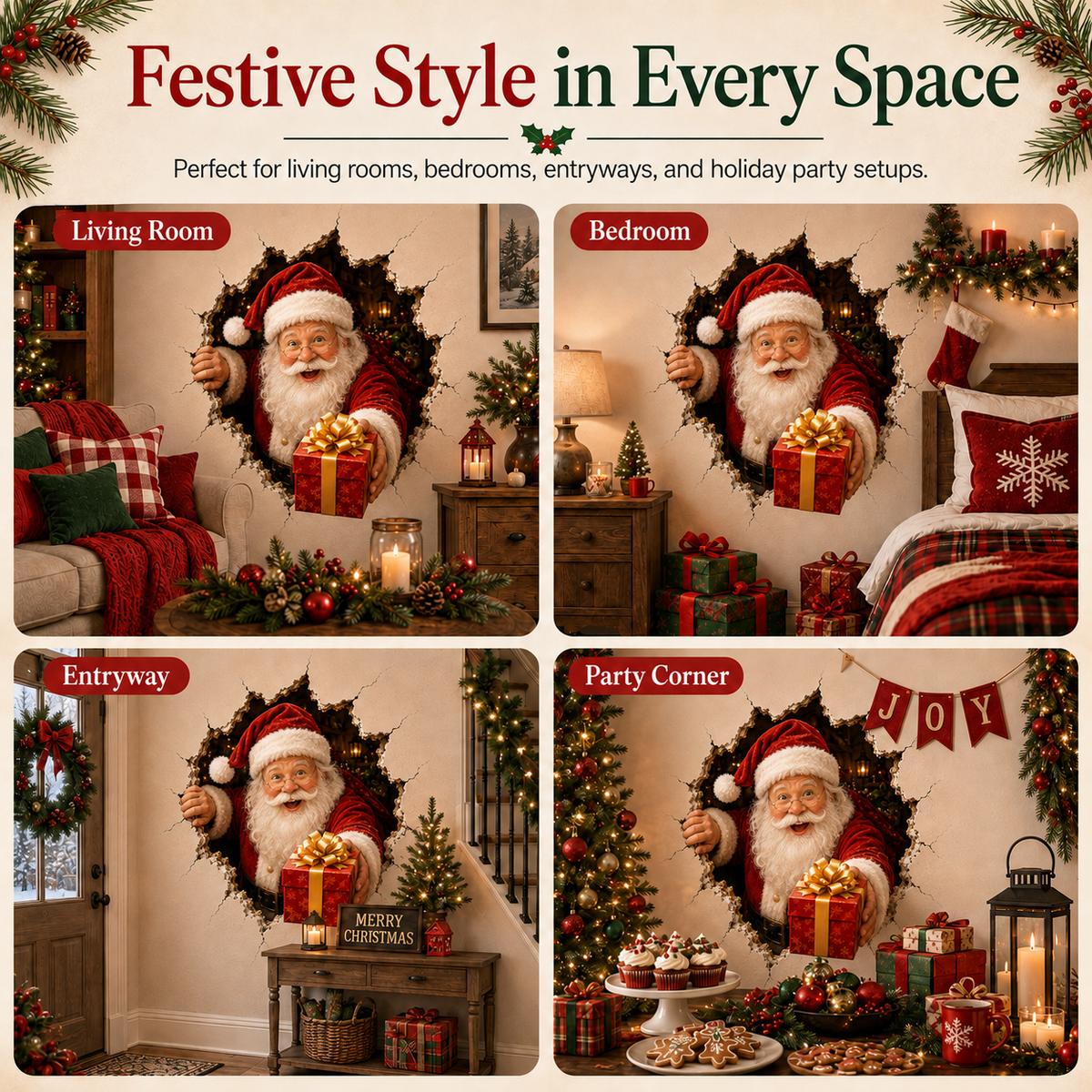 🔥Last Day 50% OFF-19.7'' Christmas Break-In Wall Decal