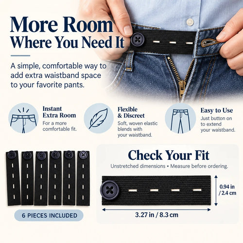 👖 Elastic Waistband Extender Buttons – Adjustable Comfort, 10-Piece Set