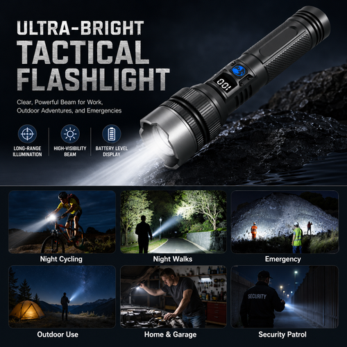 StormBeam Rechargeable Flashlight with Telescoping Zoom
