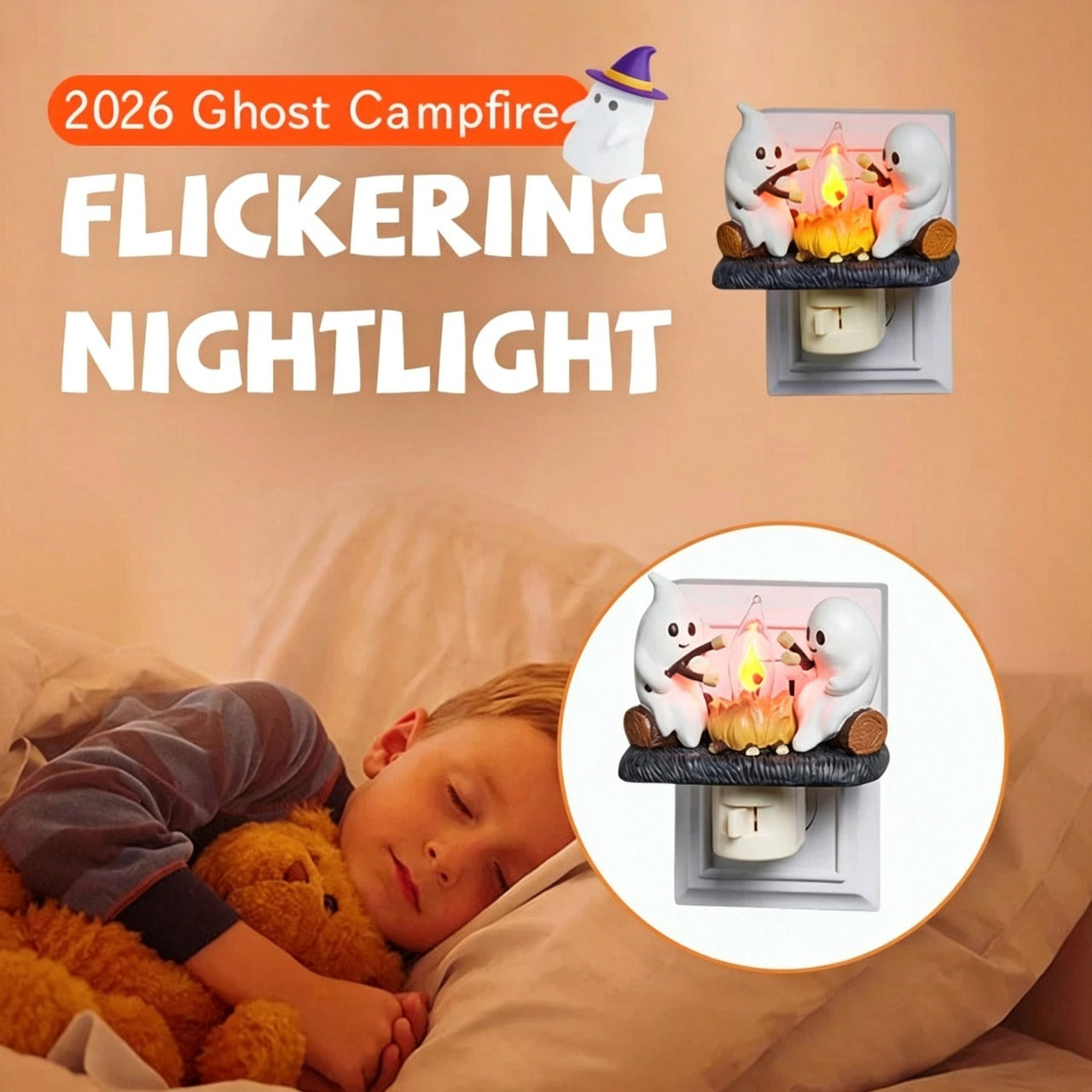 🔥Last Day Sale Price | 2026 Ghost Campfire Flickering Nightlight✨🔥👻