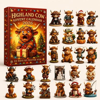 🎄 24 Days of Highland Cow Christmas Advent Calendar 2026 | 24 Unique 3D Cow Figures