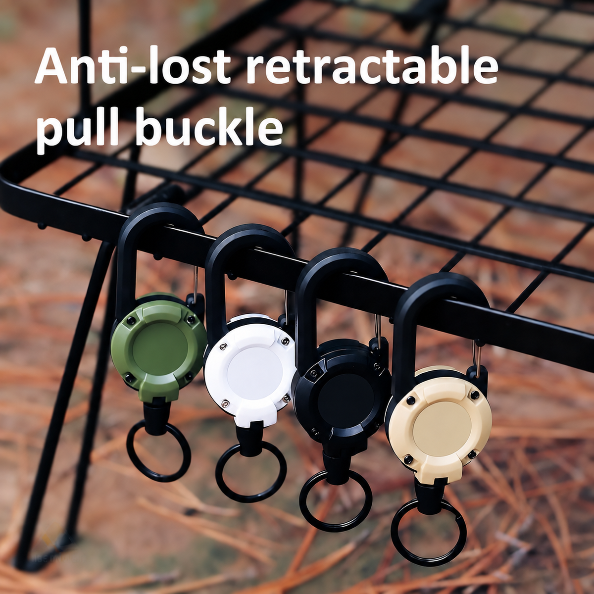 🔑Retractable Carabiner Keychain – 65cm steel lanyard, 100,000 pull cycles. Lightweight & sturdy.