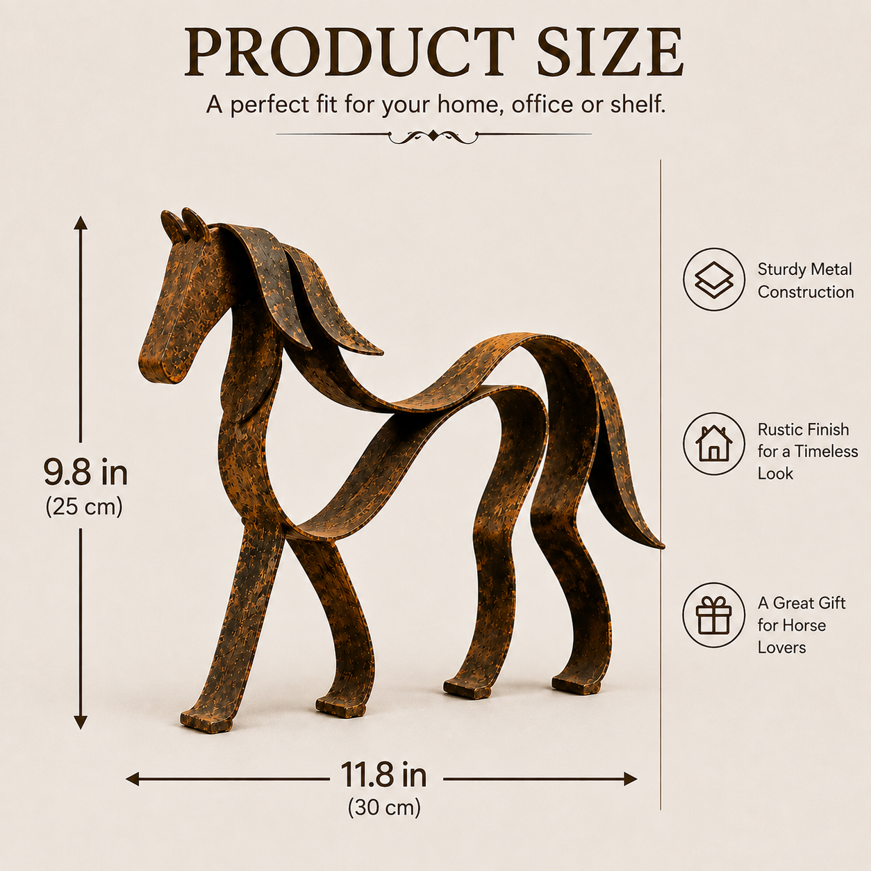 🐎 Spirit of the Horse – Vintage Metal Equestrian Sculpture✨