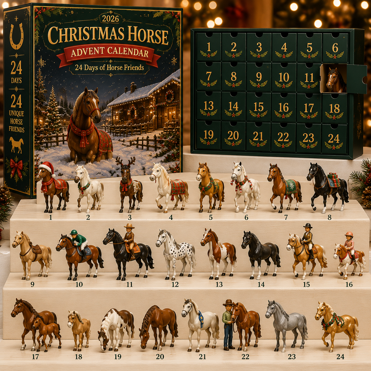 Christmas Horse Advent Calendar with 24 horse friends