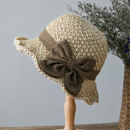 HOT Sales！！！👒Elegant Woven Straw Sun Hat with Bow 🌞