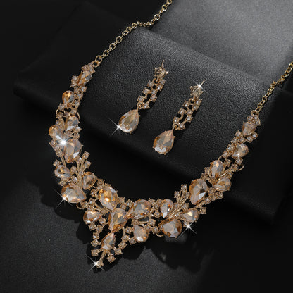📢📢50% OFF !! ⏰Elegant Rhinestone Jewelry 4-Piece Set