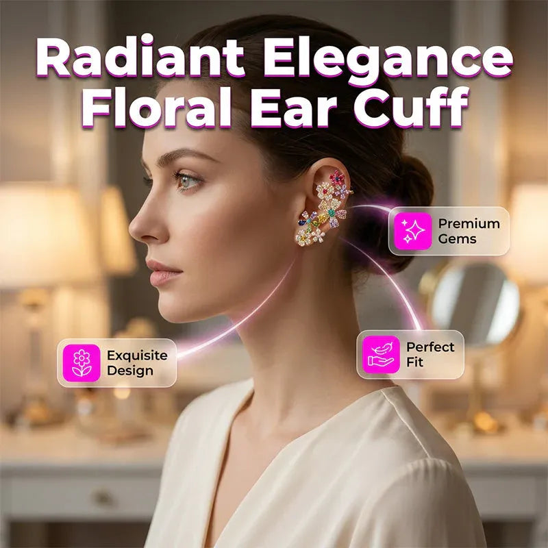 🌸 LIMITED-TIME ! ✨ Vibrant Floral Crawler Earrings – Multicolor Rhinestone, Lightweight, Hypoallergenic 💎