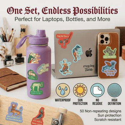 🎁Last Day Promotion 49% OFF🔥50‐Pack Medieval Meme Stickers – Extra‐Large, Waterproof, Peel & Stick