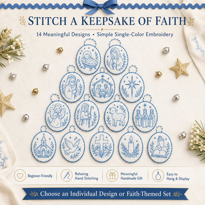 🔥2026 Christmas Hot Sale🎄 DIY Christmas Embroidery Ornament Kit for Beginners 🧵