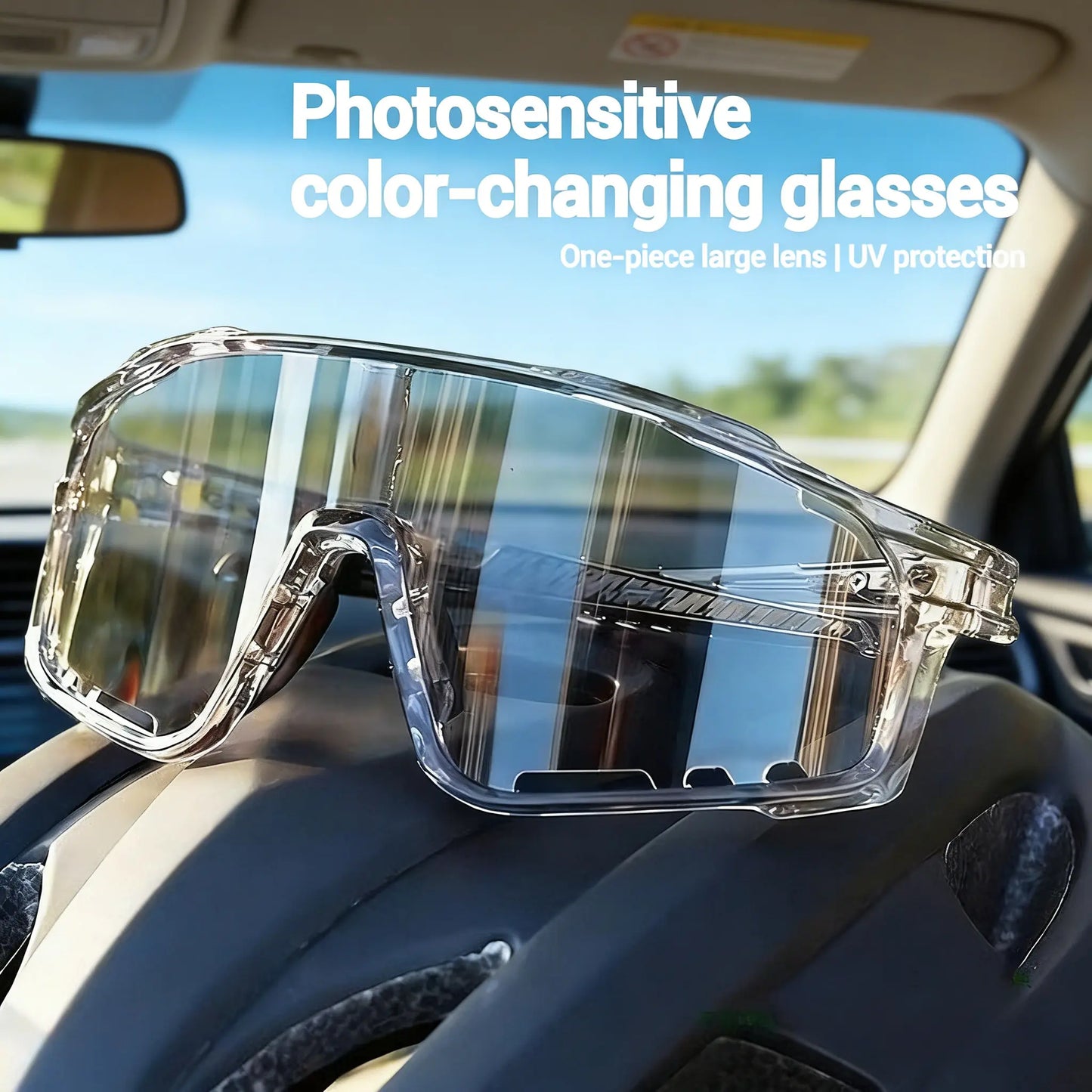 Photochromic UV-Protective Sports Sunglasses