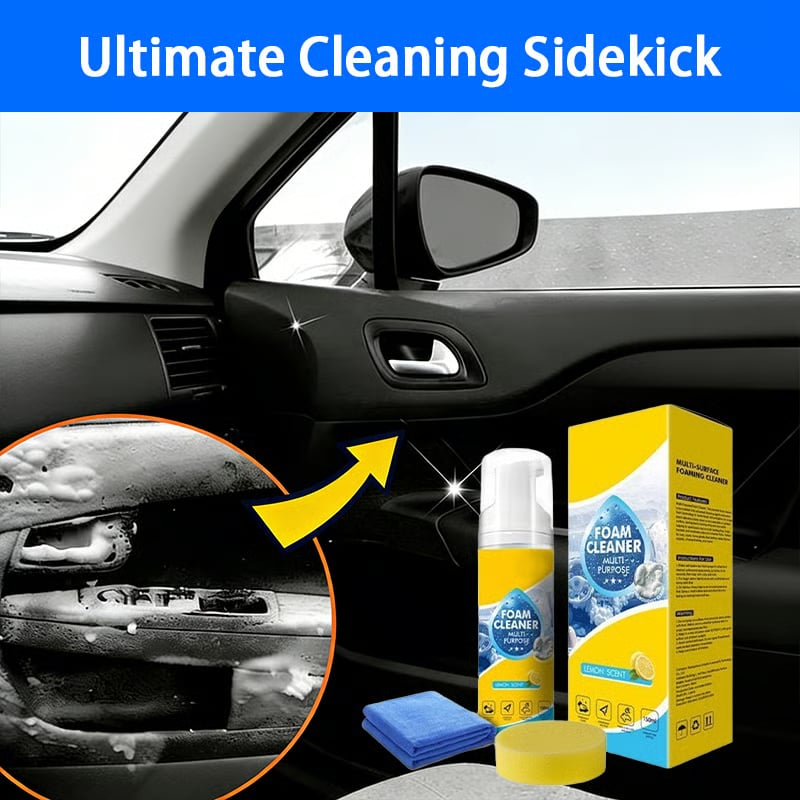 ⏳ 50% OFF Today | Multifunctional Foam Cleaner 🫧 Easy Deep Clean for Car, Kitchen & Home