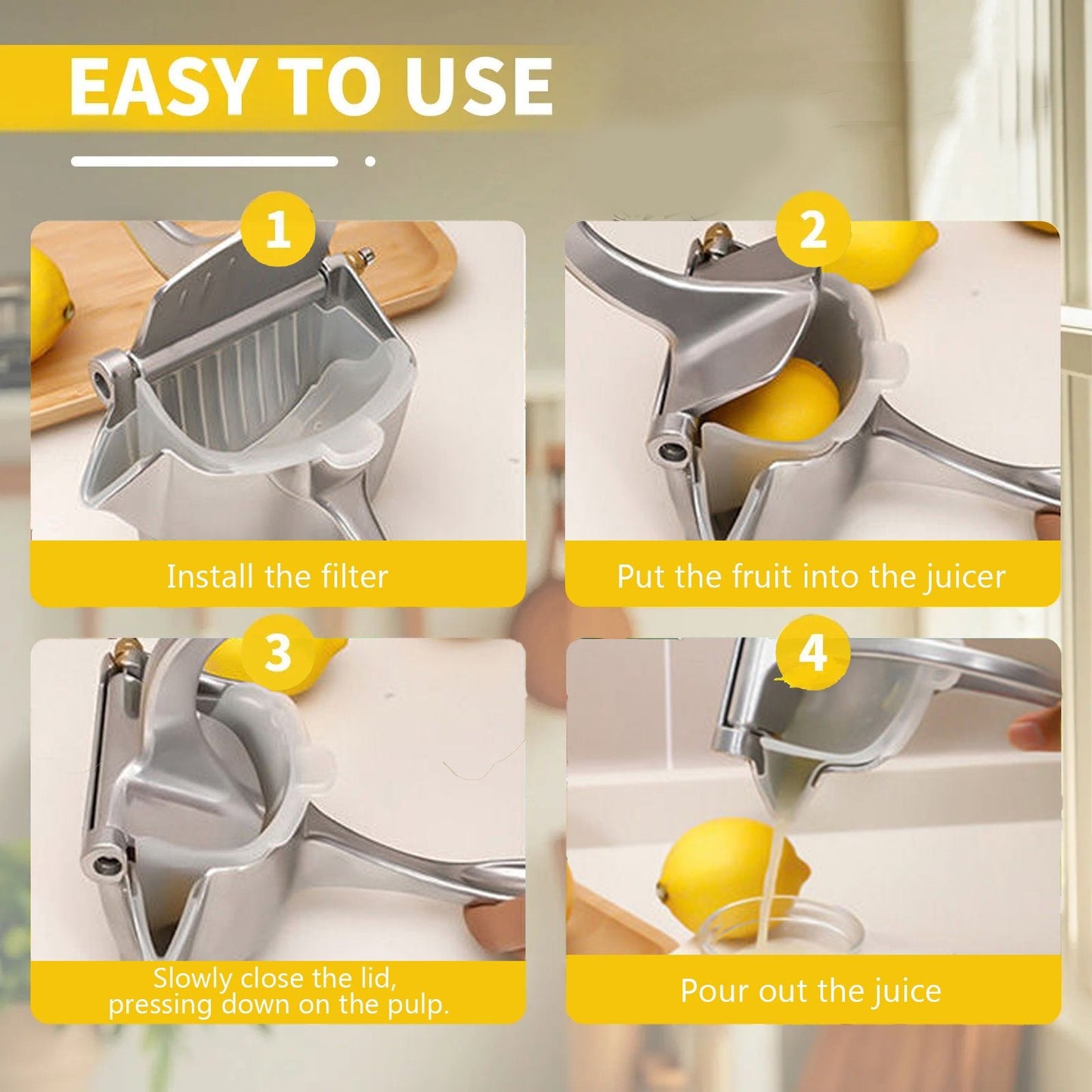 🍋🍹Heavy-Duty Handheld Citrus Press – Durable, Efficient & Easy to Use
