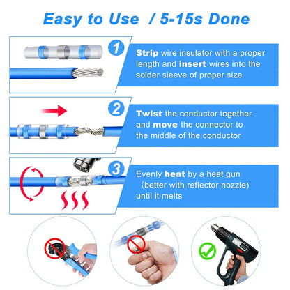 🔌🧑‍🔧300PCS Waterproof Solder Seal Wire Connectors for Marine & Auto💪