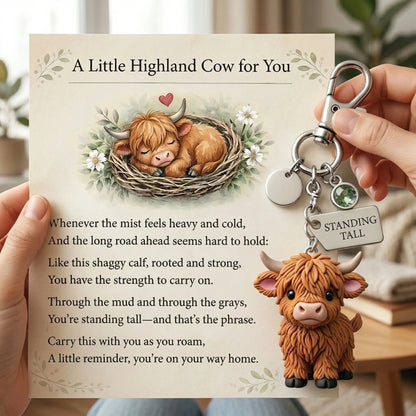 🔥 Hot Sale 49% OFF | Little Highland Cow Keychain 🐮 A Cute Daily Reminder of Strength & Courage