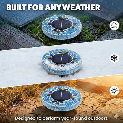 50% OFF !!! ⏰ Solar Disk Lights – Handcrafted Mosaic Outdoor LED Waterproof Light