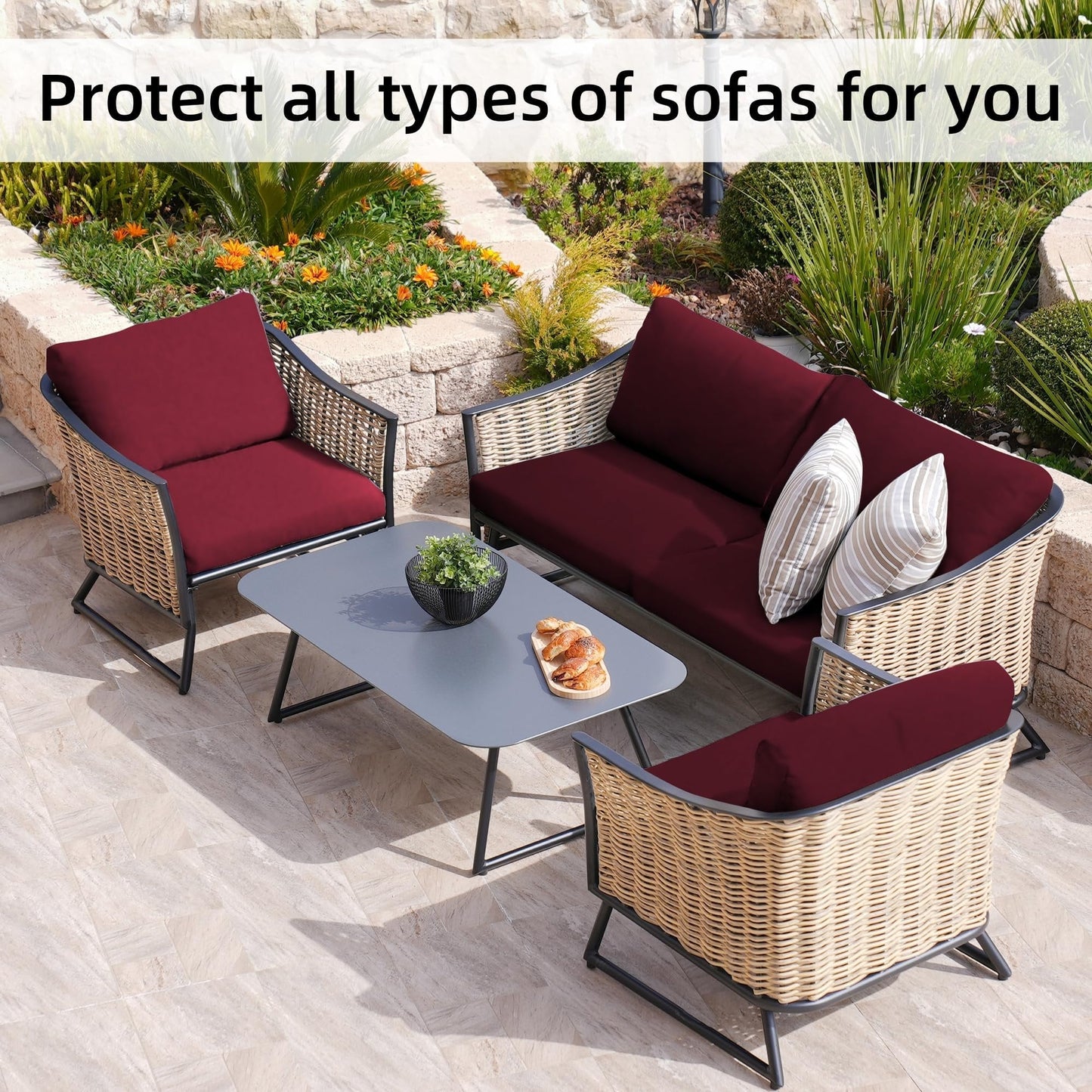 🪑 49% OFF Today | Stretch Sofa Cushion Covers Set ✨ Soft Fit Covers for 4 / 8 / 12 PCS