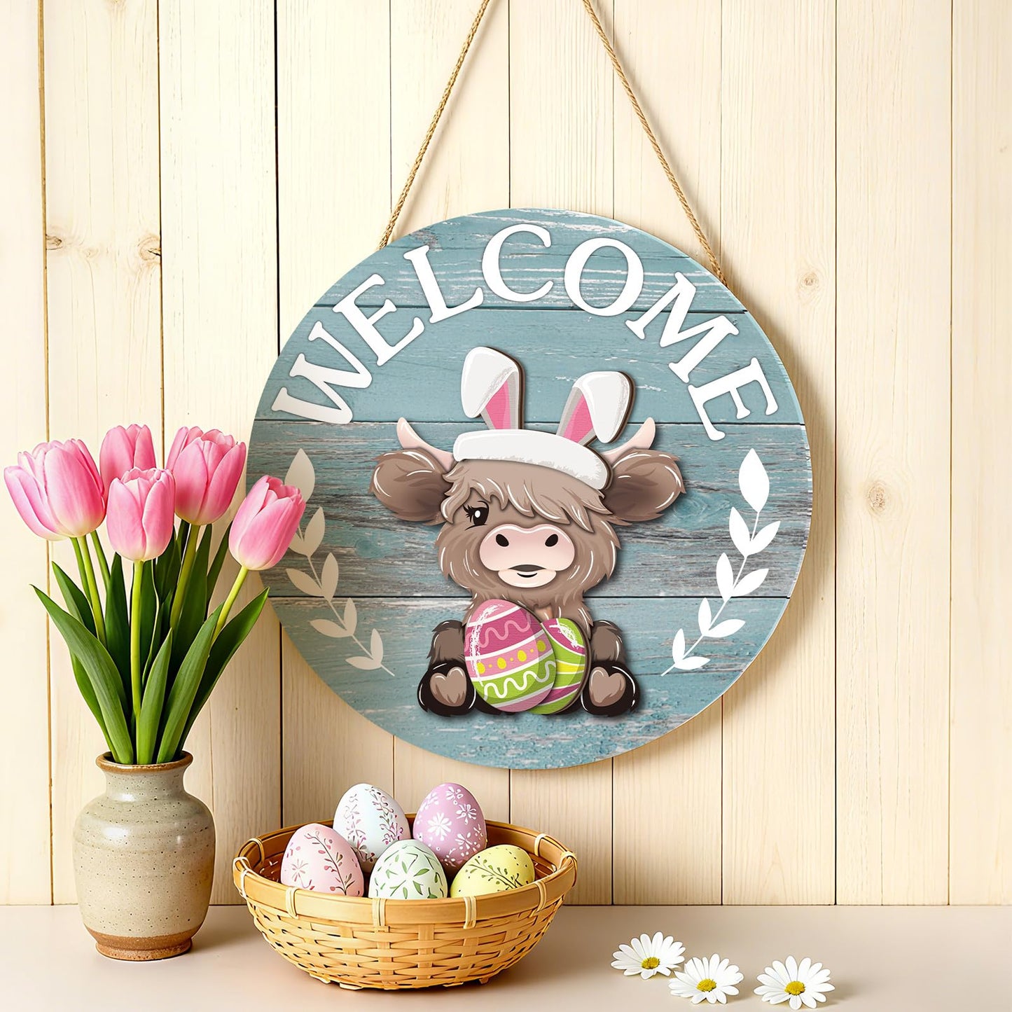🔥 50% Off Limited Time 🔥35Pcs Interchangeable Highland Cow Welcome Sign